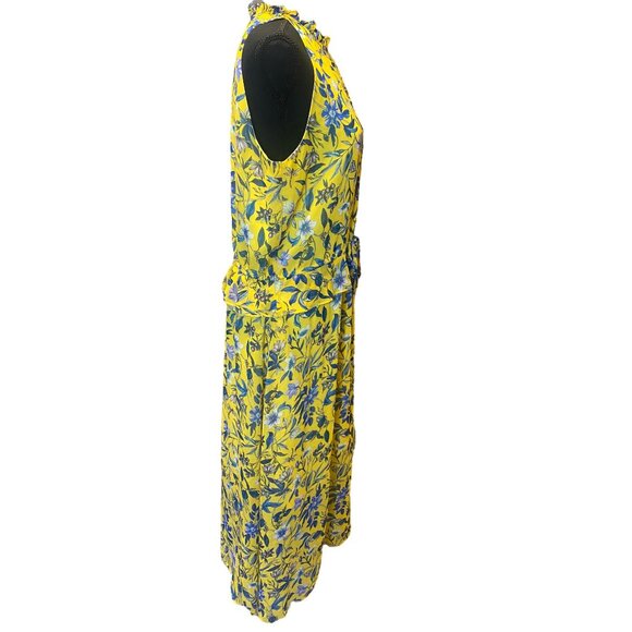 Sam Edelman Sheer Yellow Layered Floral Dress Size 10 - Picture 8 of 16